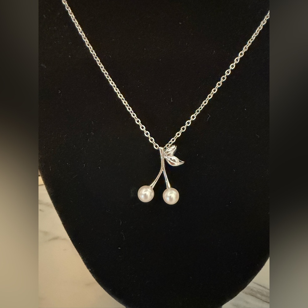 Vintage Mikimoto Akoya Pearl Cherry Sterling Silver Necklace 23” Rare - Picture 6 of 7